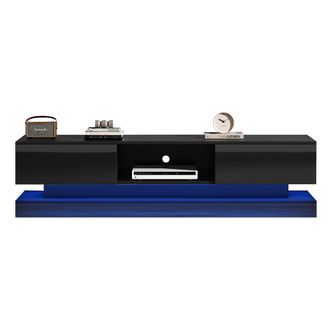 STILVORA Mueble Tv Con 2 Cajones Y Led Controlado Por App, Negro Brillo, 160&times;35&times;40,5 Cm, De Tablero De Part&iacute;culas