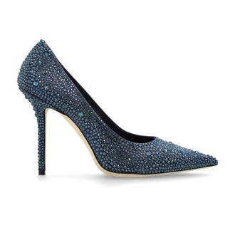 Jimmy Choo London Schoenen, Dames, Blauw, 40 EU, Leer, Love 100 Schoenen met Hak