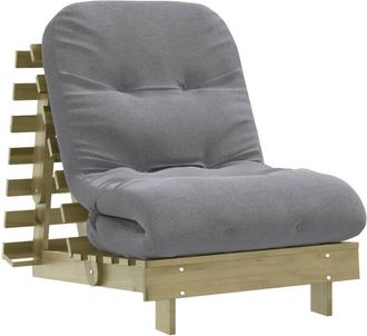 vidaXL Futon Sofa Bed with Mattress 70x206x11 cm Impregnated Wood Pine Vidaxl