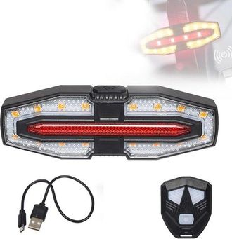 No Brand Luz Trasera Para Bicicleta Con Intermitente, Control Remoto Inal&aacute;mbrico, Resistente Al Agua, Recargable Por Usb, Luz De Seguridad Superbrillante, Idea