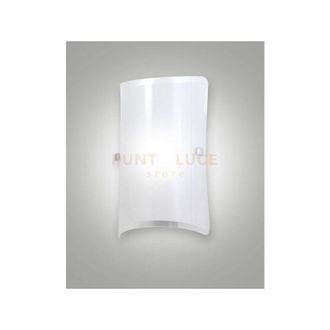 Fabas Luce Milton Applique Bianca 15x26 Cm In Vetro E Metallo 1 Luce Attacco E27