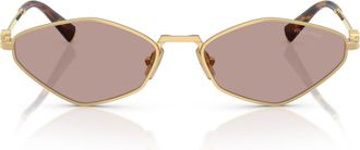 Miu Miu 0mu 56zs Angular Gold-tone Metal Sunglasses