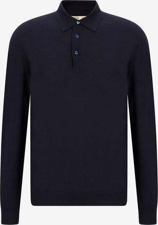 Maurizio Baldassari Lang&auml;rmeliges Polohemd aus Schurwolle