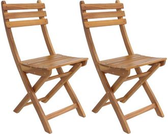 Sweeek Set of 2 folding acacia garden chairs, Calena, Natural, 40x103.5x12 cm