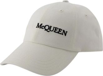 Alexander McQueen Logo Baseball Cap - unisex - Accessoires - Wit - Maat: M Katoen
