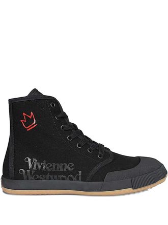Vivienne Westwood logo-print high-top sneakers - Black