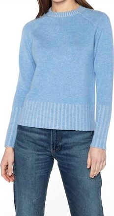 Kinross Cashmere Cashmere Plaited Rib Crew Sweater In Celeste