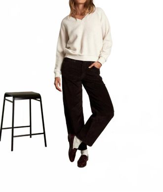 perfectwhitetee Zuri V-Neck Sweatshirt In Sugar