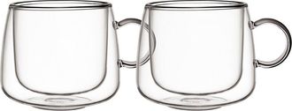 Villeroy & Boch Set of 2 Artesano Hot & Cold Beverage Cappuccino Glass With Handle