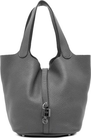 Herm&egrave;s Borsa a mano Picotin Lock 22 in pelle Clemence 2013 - Grigio