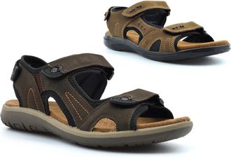 Generic Mens Leather Sandals Size 7 Boys Sandals Size 8 Mens Sandal Summer Sandal Triple Touch Fastening Straps Suede Insole Genuine Leather Sizes 6-12 Light 