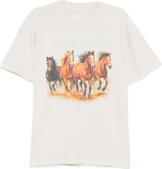 Melt horse-print T-shirt - men - Cotton - XXXL - Neutrals