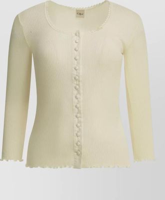 Chlo&eacute; silk fitted knitted top