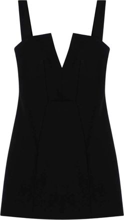 Givenchy Kleedjes, Dames, Zwart, S, Leer, Jurk in crêpe