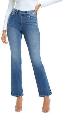 Good American Pull-On Straight Leg Jeans in Indigo490 at Nordstrom Rack, Size Xx-Large