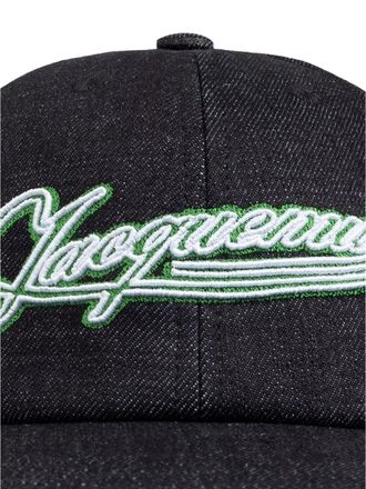 Jacquemus Womens La Casquette Logo Embroidered Baseball Cap Blue Accessories > Beanies & Hats