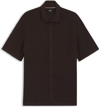 BOSS Regular-fit shirt in knitted cotton