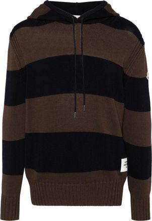 Moncler striped hoodie - men - Cotton - M - Blue