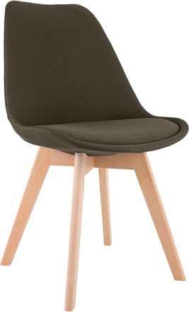 Clp Silla con asiento en tela marr&oacute;n