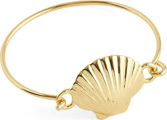 Madewell Shell Wire Bangle in Antique Gold at Nordstrom