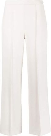 Max Mara knitted cropped flared trousers - women - Polyester/Triacetate - 40 - Neutrals