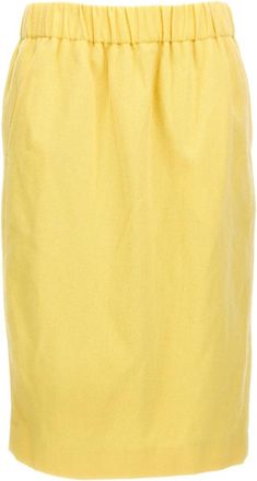 Dries Van Noten Safya Skirt - Dames - Midirokken - Geel - 2XS - Wol - Rokken