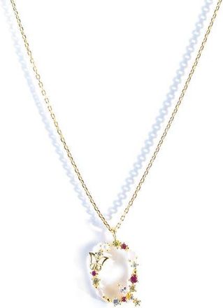 Girls Crew Flutterfly Initial Necklace in Gold at Nordstrom