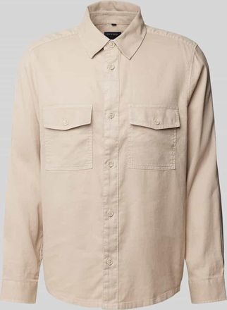 Olymp Level 5 Casual Fit Hemdjacke aus Leinen-Baumwoll-Mix in Sand, Gr&ouml;&szlig;e XXL