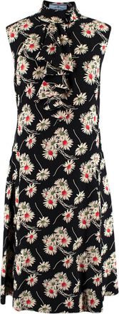 Prada High Neck Floral Print Sleeveless Dress Size XS