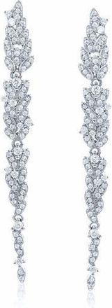 Suzy Levian Cubic Zirconia Leaf Drop Earrings in White at Nordstrom Rack