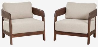 Sklum Pack De 2 Sillones De Jard&iacute;n En Madera De Acacia Uleno Sklum