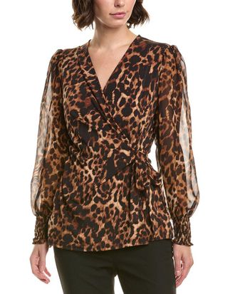 Anne Klein Printed Wrap Top
