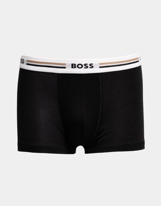 HUGO BOSS Mens BOSS Orange Revive Mens 3-Pack Soft-Touch Stretch Trunks With Logo Waistbands - Black 001 - Size: 35/34/32/9.5/13/12.5/12/11.5/11/9/16/15.5/15/1