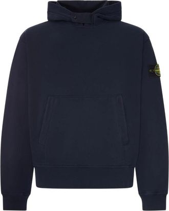 Stone Island Katoenen Hoodie - Heren - Hoodies - Blauw - S - Katoen - Hoodies & sweatvesten