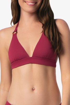 Helen Jon Tortoise Ring Banded Halter Top in Merlot Cora Texture at Nordstrom, Size X-Small