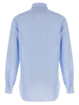 Barba Honeycomb Cotton Shirt - Light Blue