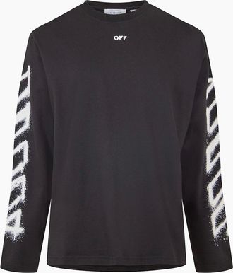 Off-white Mens Mens Long Sleeve T Shirt - Black - Size: 42