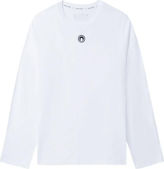 Marine Serre logo-embroidered T-shirt - men - Organic Cotton - L - White