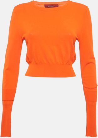 Sies Marjan Orange Knit Gwin Crop Crew Sweater