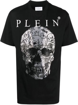 Philipp Plein Skull print short-sleeve T-shirt - men - Cotton - XXXL - Black