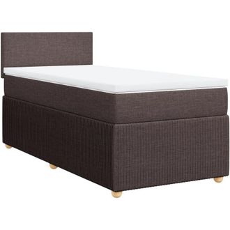 vidaXL Cama Box Spring Con Colch&oacute;n Tela Marr&oacute;n Oscuro 80x200 Cm Vidaxl