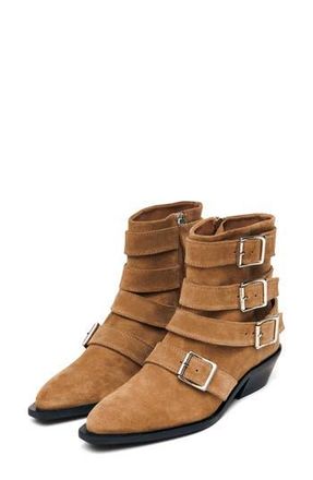 Alohas Eras Buckle Strap Bootie in Tan at Nordstrom Rack, Size 6.5Us / 37Eu