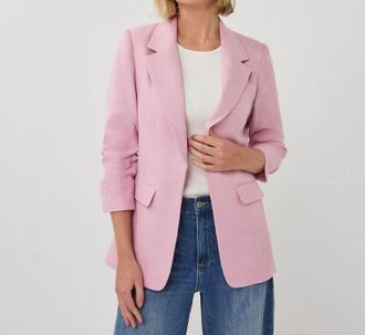 Esqualo Lotte Linen Look Blazer In Rose
