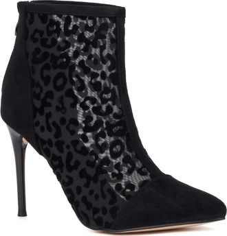 New York & Company Charlie Velvet Burnout Bootie in Black at Nordstrom Rack, Size 9