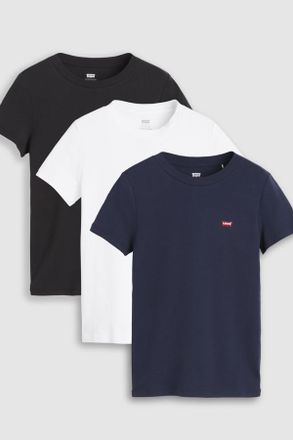 Levi's Camiseta Essential (paquete de 3) - Mujer - XL - Multicolor / 3 Pack Tee Anthracite Night & White + & Peacoat