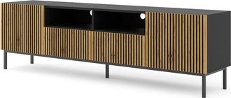 AC-Déco Ac-deco - Mobile tv 2 ante 2 cassetti Philaé marrone e nero 200cm