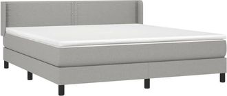 vidaXL Vidaxl - Cama Box Spring Con Colch&oacute;n Tela Gris Claro 180x200 Cm