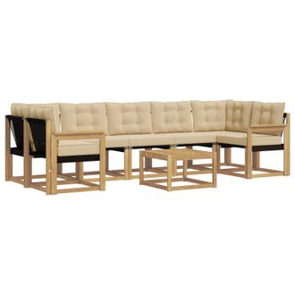 vidaXL Conjunto De Sof&aacute;s De Exterior Con Coj&iacute;n 8 Pcs Y Beige Vidaxl