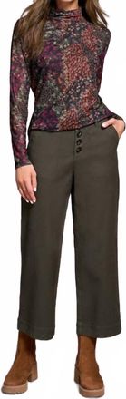 Tribal Stretch Cotton Sophia Curvy Wide Leg Jeans In Spruce