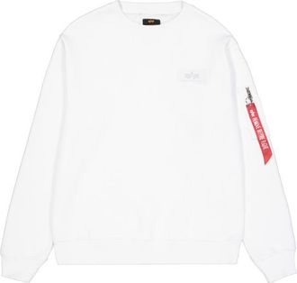 Alpha Industries Alpha Industries Mens Backprint Sweatshirt - White - Size X-Large